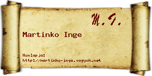 Martinko Inge névjegykártya